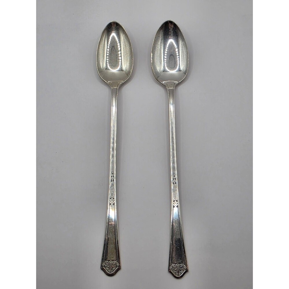 Vintage Florentine Silver Plate 2 Iced Tea Spoons